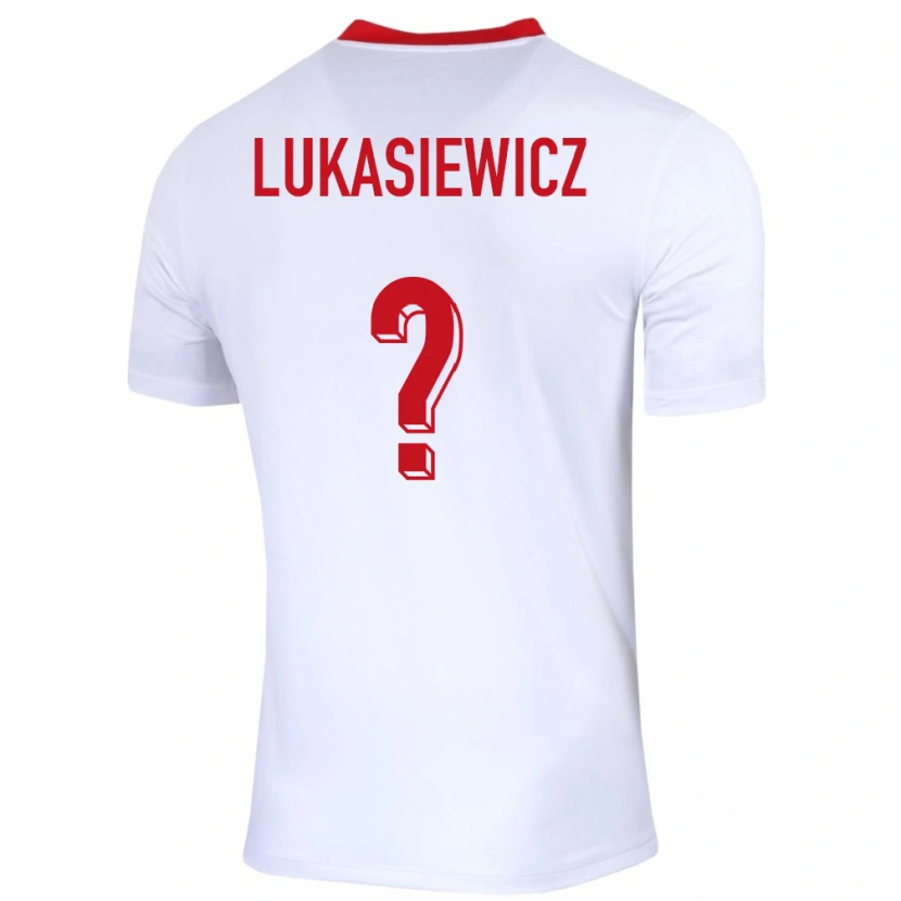 Danxen Mujer Camiseta Polonia Adam Lukasiewicz #0 Blanco 1ª Equipación 24-26 La Camisa México