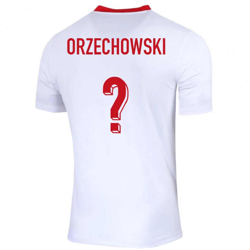 Danxen Mujer Camiseta Polonia Wojciech Orzechowski #0 Blanco 1ª Equipación 24-26 La Camisa México