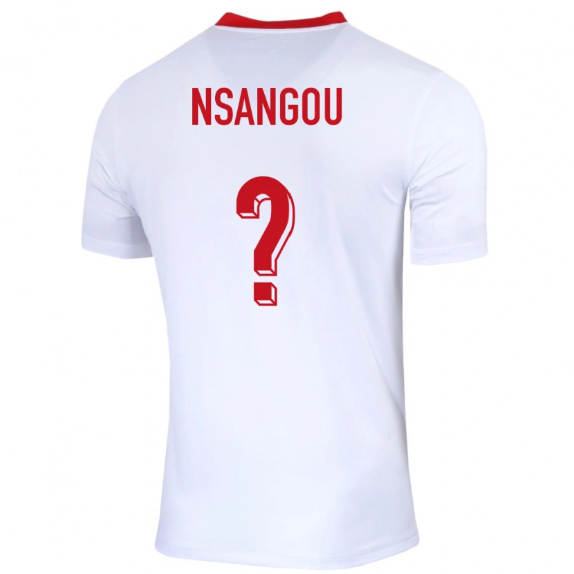 Danxen Mujer Camiseta Polonia Jonathan Nsangou #0 Blanco 1ª Equipación 24-26 La Camisa México
