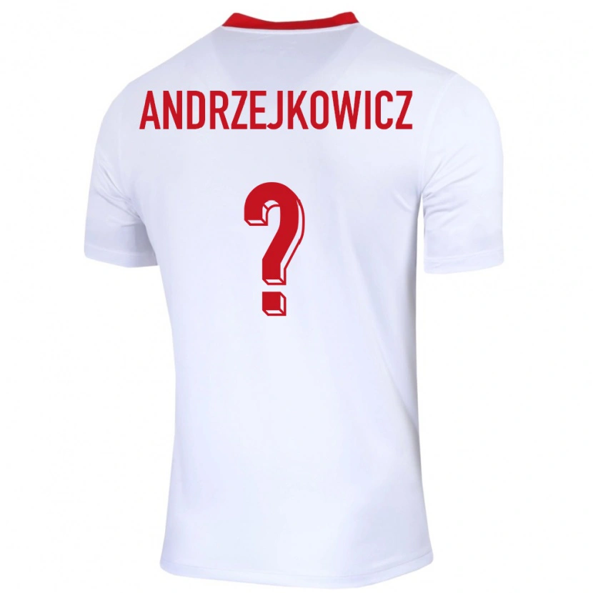 Danxen Mujer Camiseta Polonia Mateusz Andrzejkowicz #0 Blanco 1ª Equipación 24-26 La Camisa México