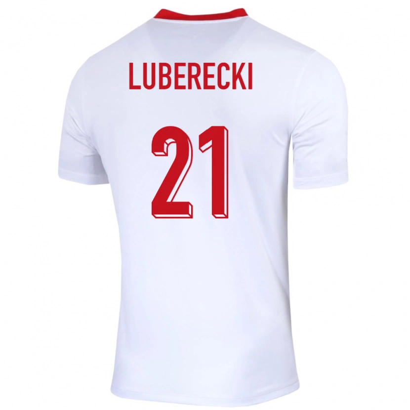 Danxen Mujer Camiseta Polonia Filip Luberecki #21 Blanco 1ª Equipación 24-26 La Camisa México