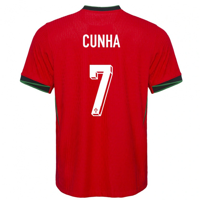 Danxen Mujer Camiseta Portugal Duarte Cunha #7 Rojo 1ª Equipación 24-26 La Camisa México