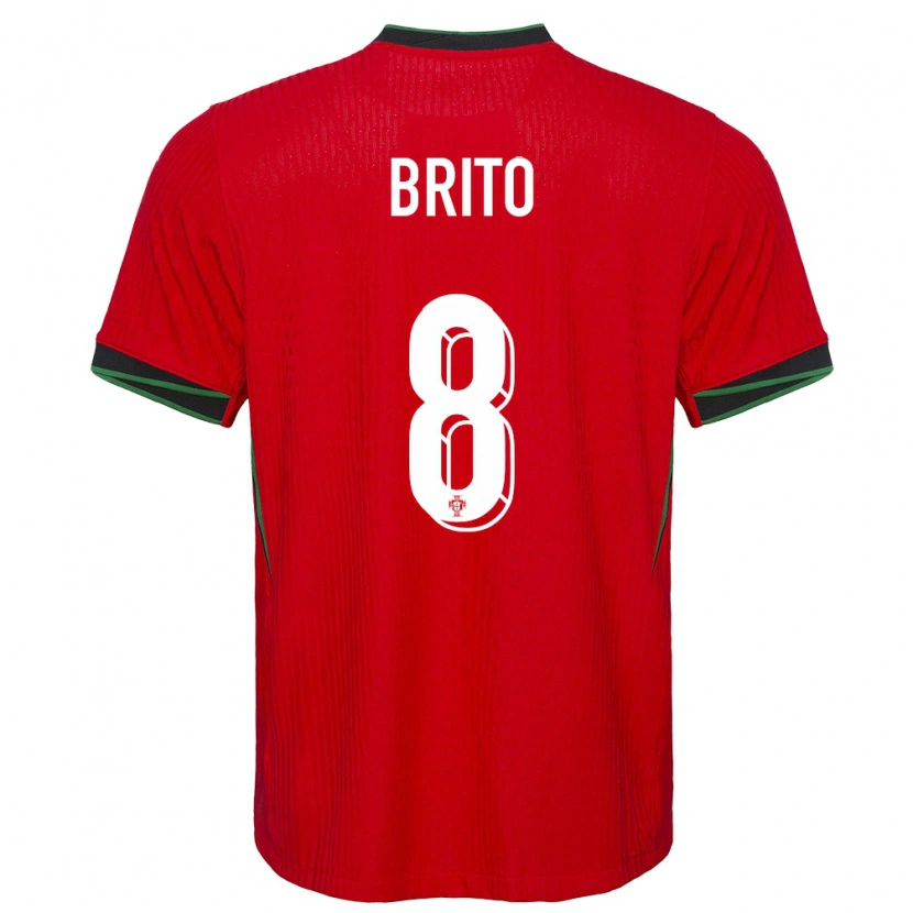 Danxen Mujer Camiseta Portugal João Brito #8 Rojo 1ª Equipación 24-26 La Camisa México