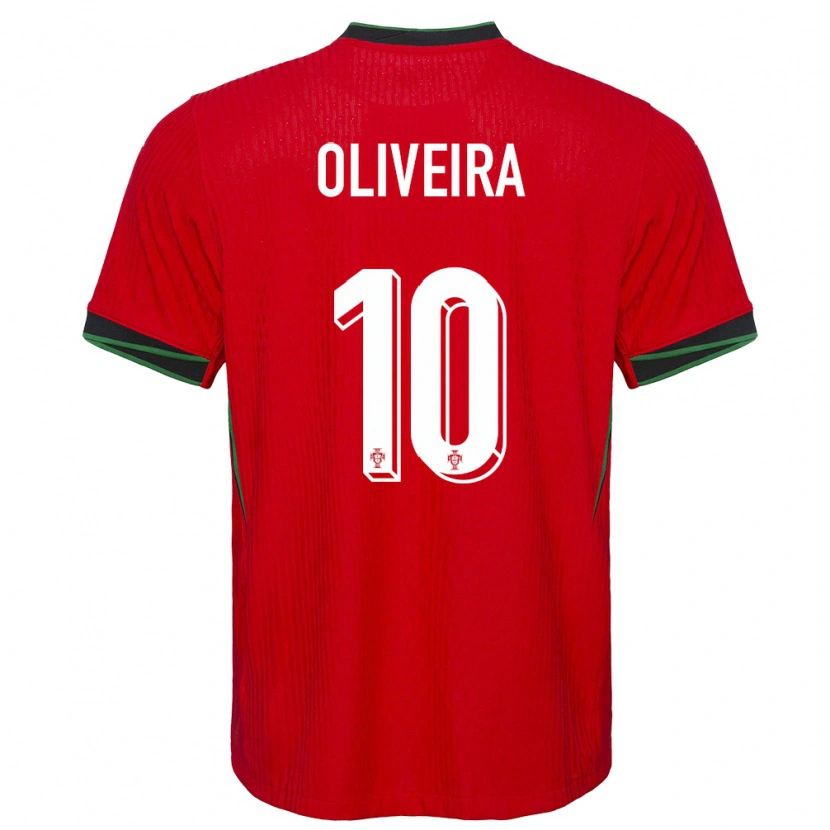Danxen Mujer Camiseta Portugal André Oliveira #10 Rojo 1ª Equipación 24-26 La Camisa México