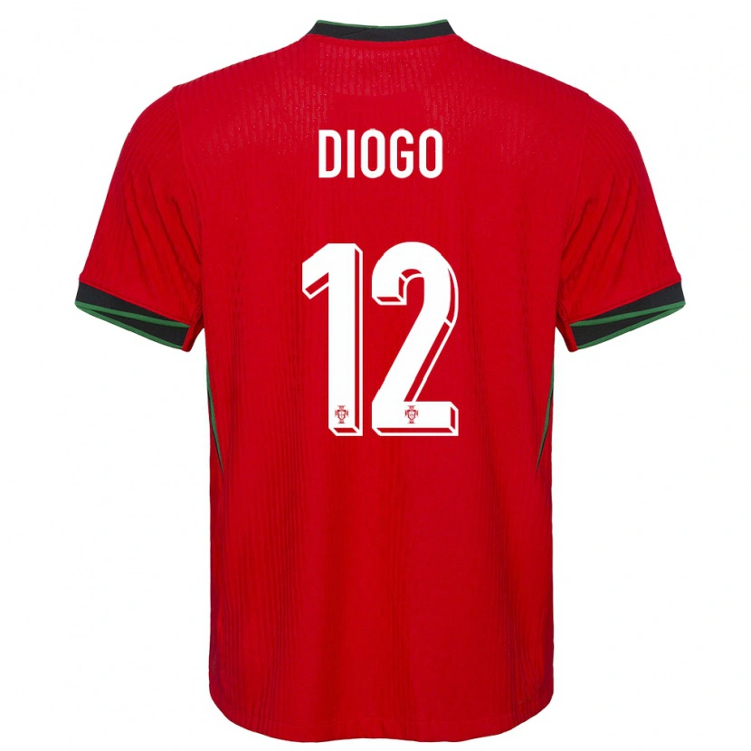 Danxen Mujer Camiseta Portugal Diogo Ferreira #12 Rojo 1ª Equipación 24-26 La Camisa México