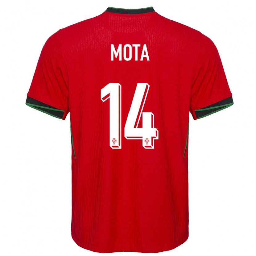 Danxen Mujer Camiseta Portugal Edgar Mota #14 Rojo 1ª Equipación 24-26 La Camisa México