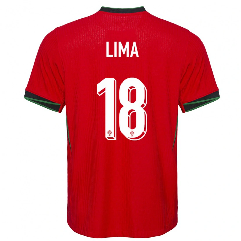 Danxen Mujer Camiseta Portugal Bernardo Lima #18 Rojo 1ª Equipación 24-26 La Camisa México