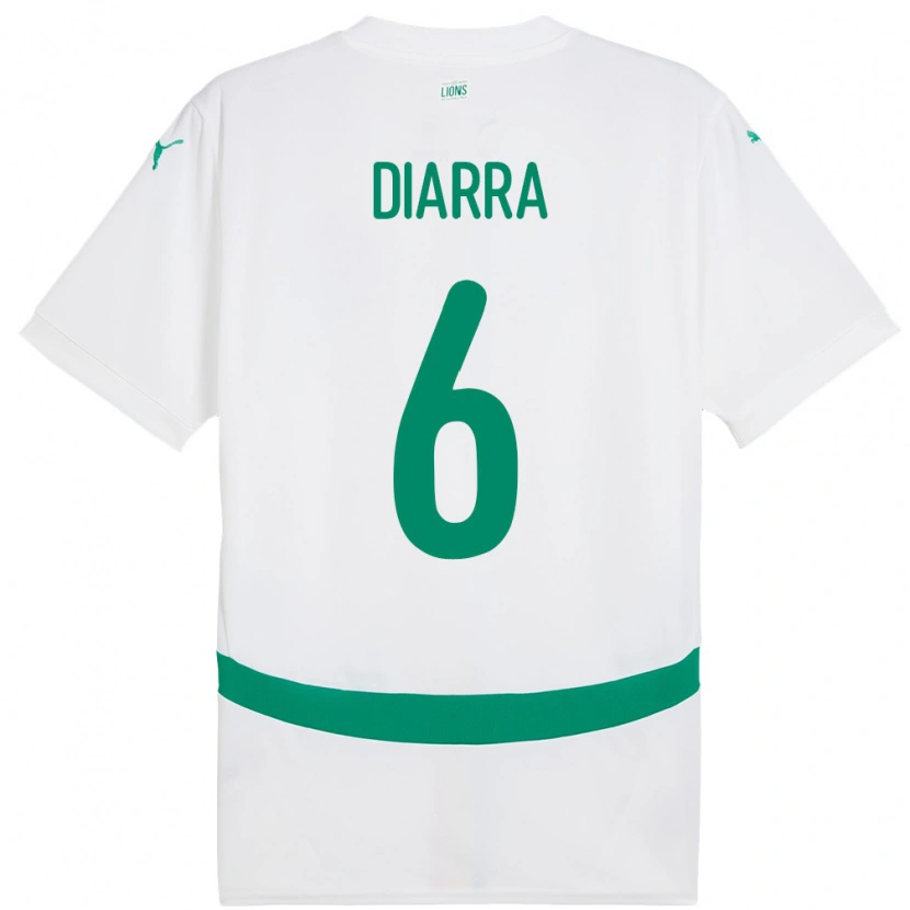 Danxen Mujer Camiseta Senegal Habib Diarra #6 Blanco 1ª Equipación 24-26 La Camisa México