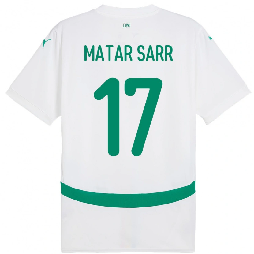 Danxen Mujer Camiseta Senegal Pape Matar Sarr #17 Blanco 1ª Equipación 24-26 La Camisa México