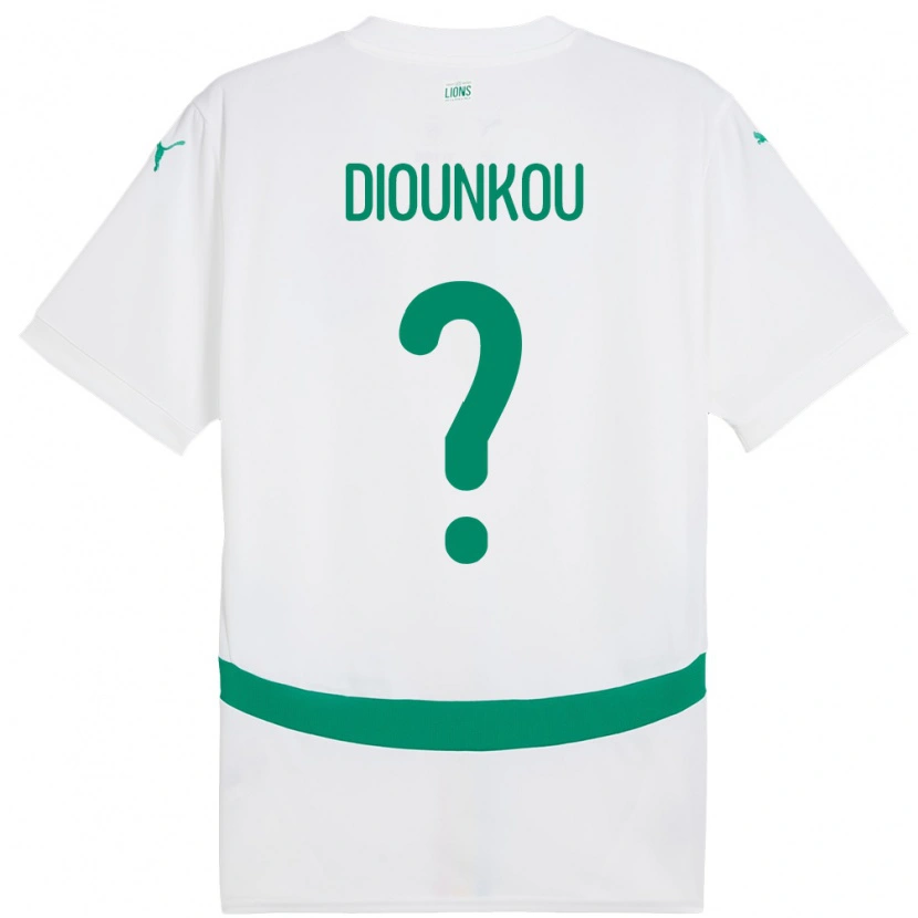 Danxen Mujer Camiseta Senegal Alpha Diounkou #0 Blanco 1ª Equipación 24-26 La Camisa México