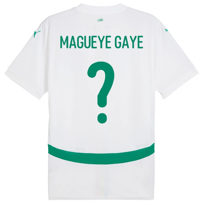 Danxen Mujer Camiseta Senegal Papa Magueye Gaye #0 Blanco 1ª Equipación 24-26 La Camisa México