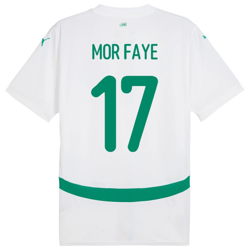 Danxen Mujer Camiseta Senegal Mame Mor Faye #17 Blanco 1ª Equipación 24-26 La Camisa México