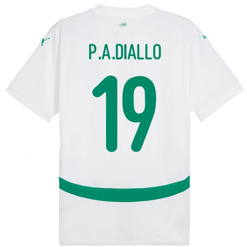 Danxen Mujer Camiseta Senegal Papa Amadou Diallo #19 Blanco 1ª Equipación 24-26 La Camisa México