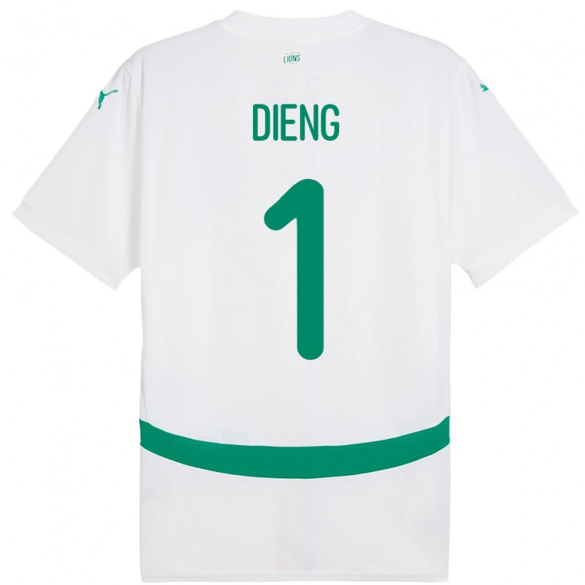 Danxen Mujer Camiseta Senegal Timothy Dieng #1 Blanco 1ª Equipación 24-26 La Camisa México