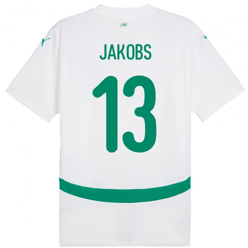 Danxen Mujer Camiseta Senegal Ismail Jakobs #13 Blanco 1ª Equipación 24-26 La Camisa México
