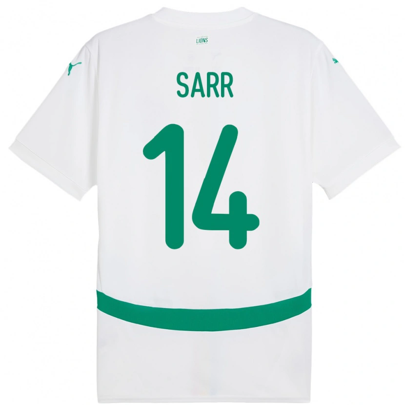 Danxen Mujer Camiseta Senegal Pape Sarr #14 Blanco 1ª Equipación 24-26 La Camisa México