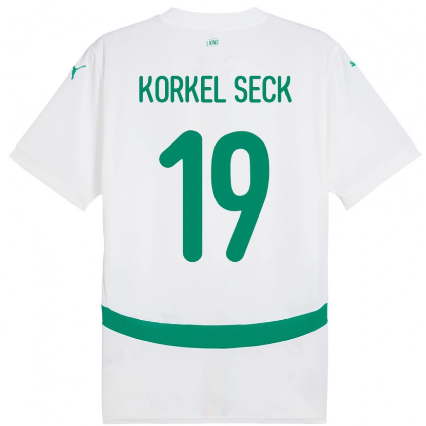 Danxen Mujer Camiseta Senegal Bineta Korkel Seck #19 Blanco 1ª Equipación 24-26 La Camisa México