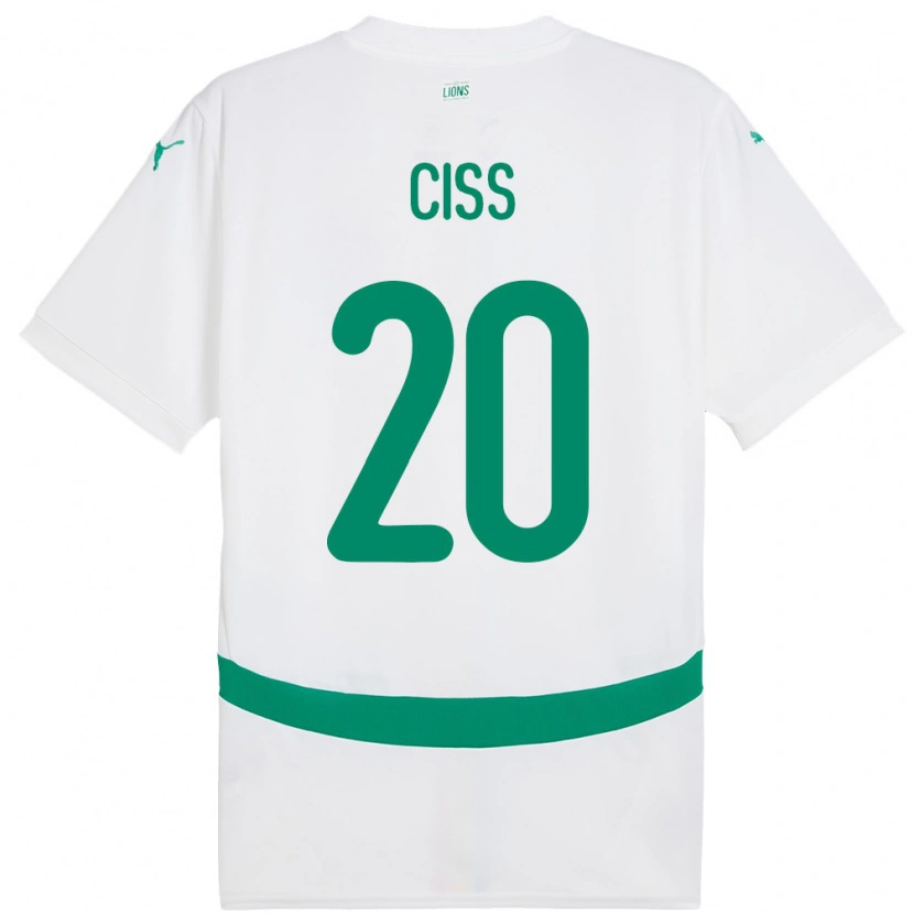 Danxen Mujer Camiseta Senegal Amadou Ciss #20 Blanco 1ª Equipación 24-26 La Camisa México