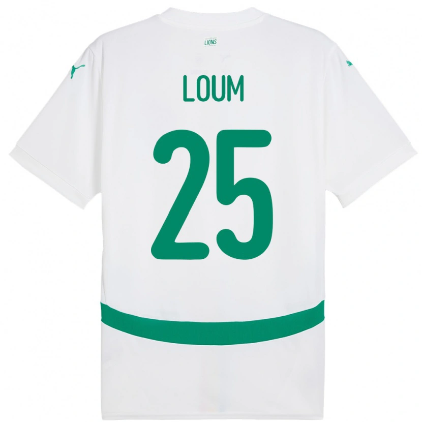 Danxen Mujer Camiseta Senegal Mamadou Loum #25 Blanco 1ª Equipación 24-26 La Camisa México