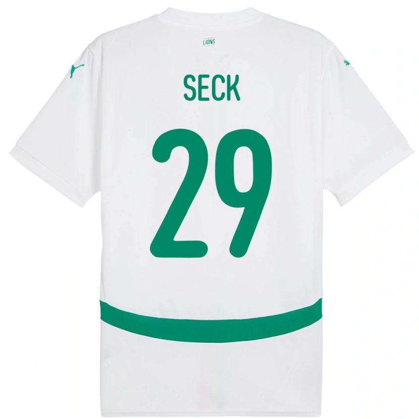Danxen Mujer Camiseta Senegal Demba Seck #29 Blanco 1ª Equipación 24-26 La Camisa México