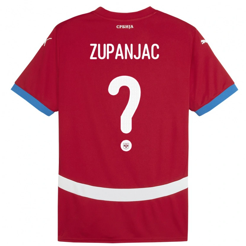 Danxen Mujer Camiseta Serbia Matija Zupanjac #0 Rojo 1ª Equipación 24-26 La Camisa México
