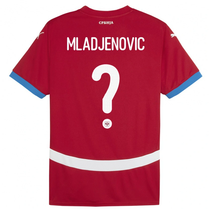 Danxen Mujer Camiseta Serbia Uros Mladjenovic #0 Rojo 1ª Equipación 24-26 La Camisa México