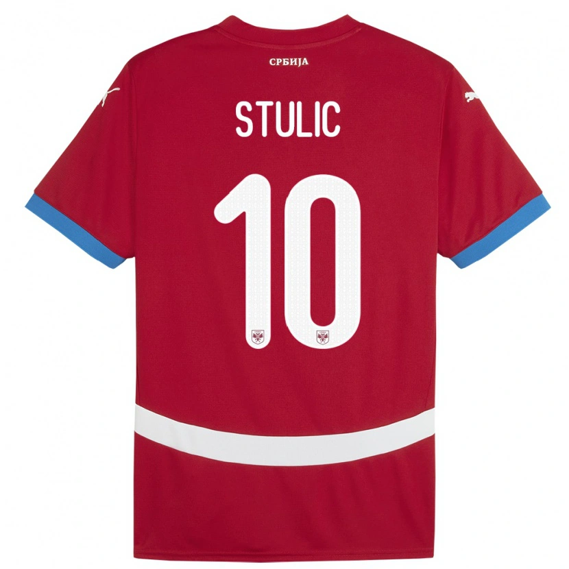 Danxen Mujer Camiseta Serbia Pavle Stulic #10 Rojo 1ª Equipación 24-26 La Camisa México
