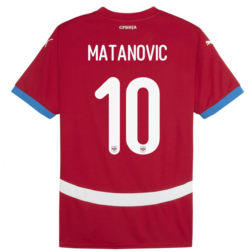 Danxen Mujer Camiseta Serbia Ognjen Matanovic #10 Rojo 1ª Equipación 24-26 La Camisa México