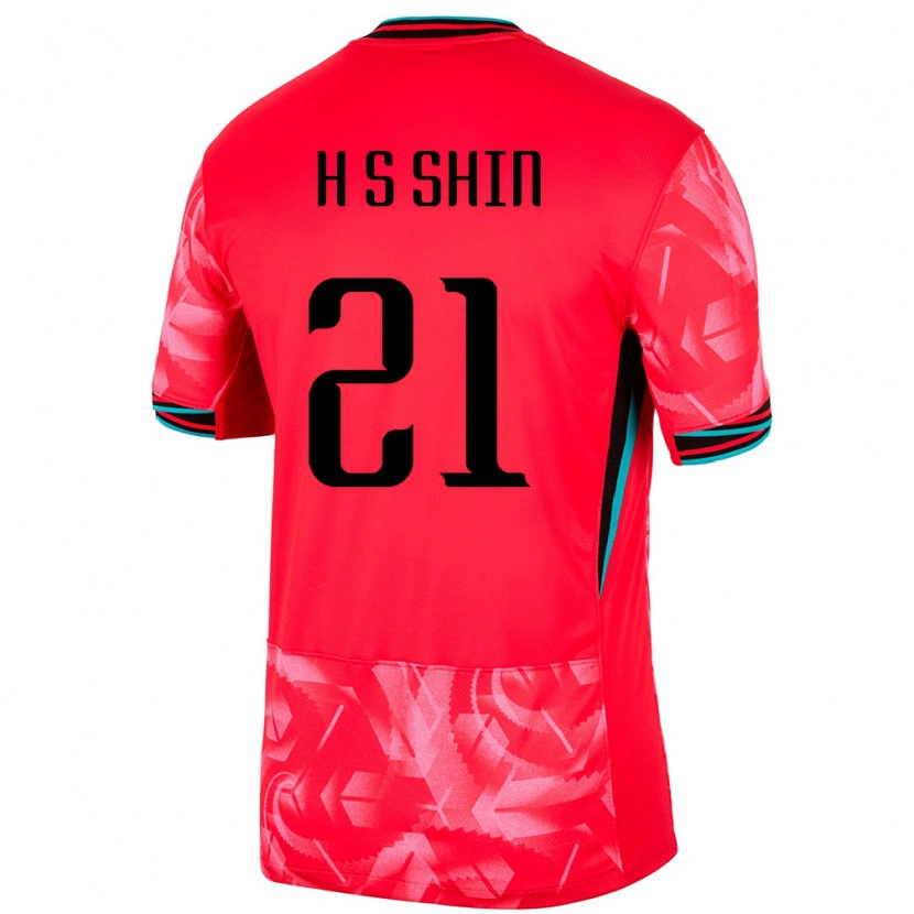 Danxen Mujer Camiseta Corea Del Sur Song-Hoon Shin #21 Rojo 1ª Equipación 24-26 La Camisa México