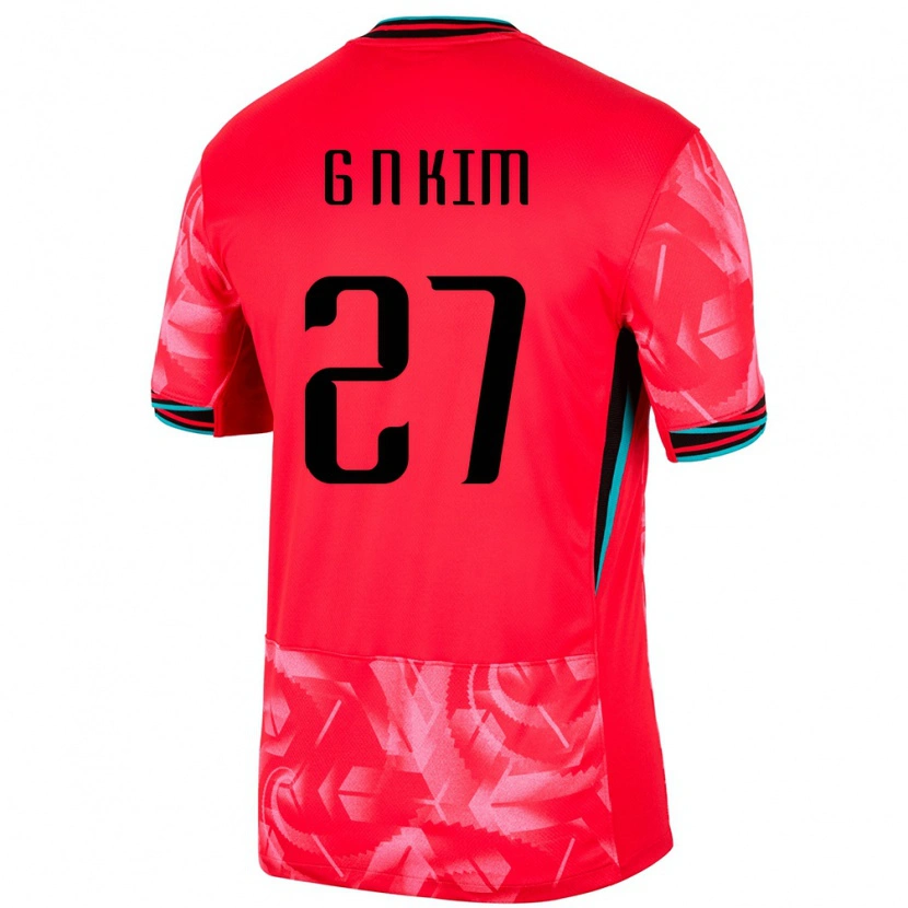 Danxen Mujer Camiseta Corea Del Sur Gun-Nam Kim #27 Rojo 1ª Equipación 24-26 La Camisa México