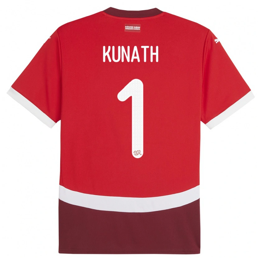 Danxen Mujer Camiseta Suiza Lucas Kunath #1 Rojo 1ª Equipación 24-26 La Camisa México