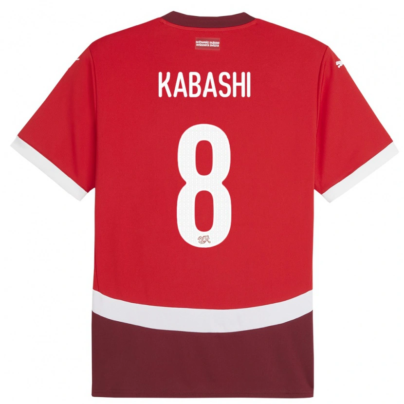 Danxen Mujer Camiseta Suiza Leart Kabashi #8 Rojo 1ª Equipación 24-26 La Camisa México