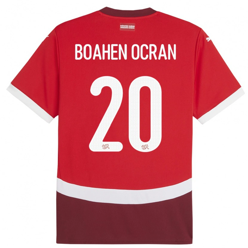 Danxen Mujer Camiseta Suiza Bright Boahen Ocran #20 Rojo 1ª Equipación 24-26 La Camisa México