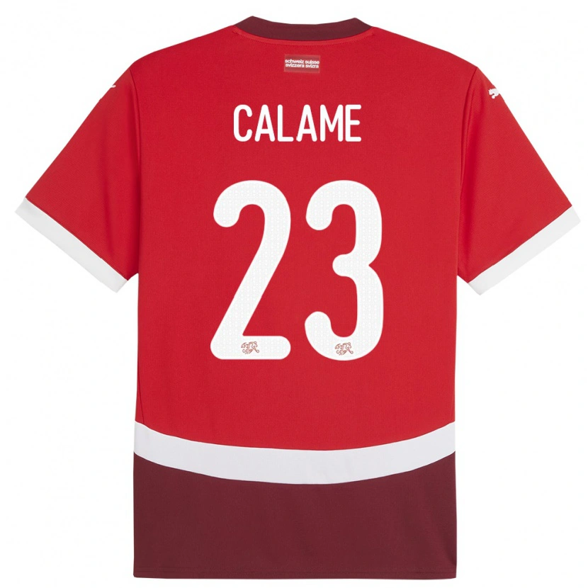 Danxen Mujer Camiseta Suiza Marouane Calame #23 Rojo 1ª Equipación 24-26 La Camisa México