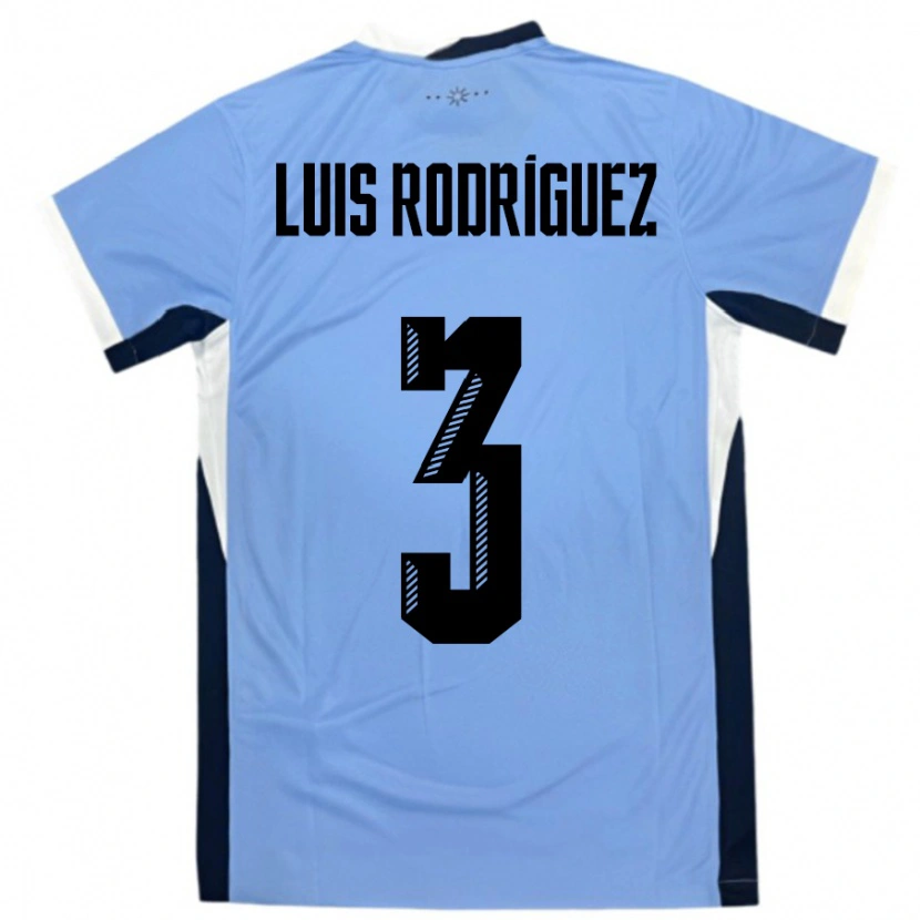 Danxen Mujer Camiseta Uruguay José Luis Rodríguez #3 Blanco Negro 1ª Equipación 24-26 La Camisa México