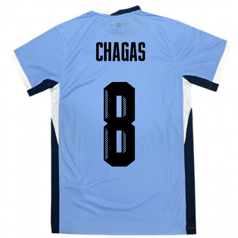 Danxen Mujer Camiseta Uruguay Rodrigo Chagas #8 Blanco Negro 1ª Equipación 24-26 La Camisa México