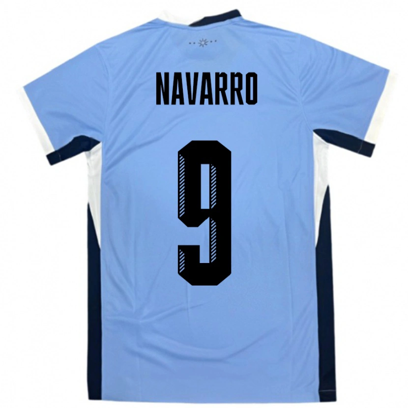 Danxen Mujer Camiseta Uruguay Lautaro Navarro #9 Blanco Negro 1ª Equipación 24-26 La Camisa México