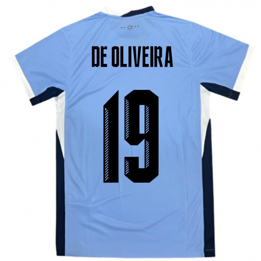 Danxen Mujer Camiseta Uruguay Emiliano De Oliveira #19 Blanco Negro 1ª Equipación 24-26 La Camisa México