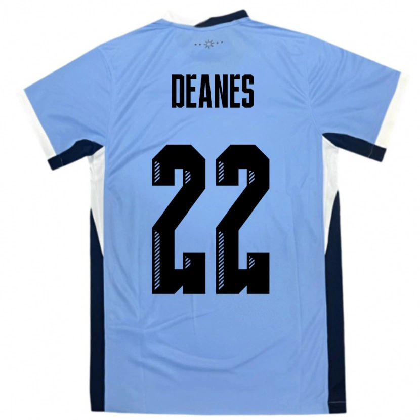 Danxen Mujer Camiseta Uruguay Tiago Deanes #22 Blanco Negro 1ª Equipación 24-26 La Camisa México