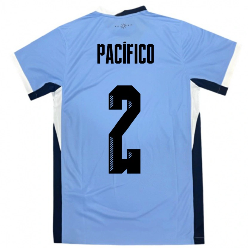 Danxen Mujer Camiseta Uruguay Patricio Pacifico #2 Blanco Negro 1ª Equipación 24-26 La Camisa México
