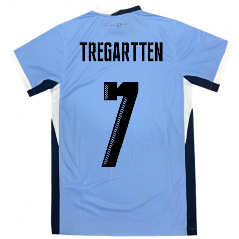 Danxen Mujer Camiseta Uruguay Stephanie Tregartten #7 Blanco Negro 1ª Equipación 24-26 La Camisa México