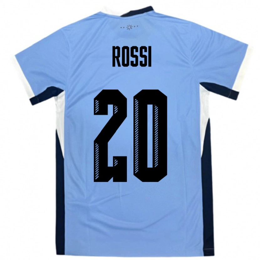 Danxen Mujer Camiseta Uruguay Diego Rossi #20 Blanco Negro 1ª Equipación 24-26 La Camisa México