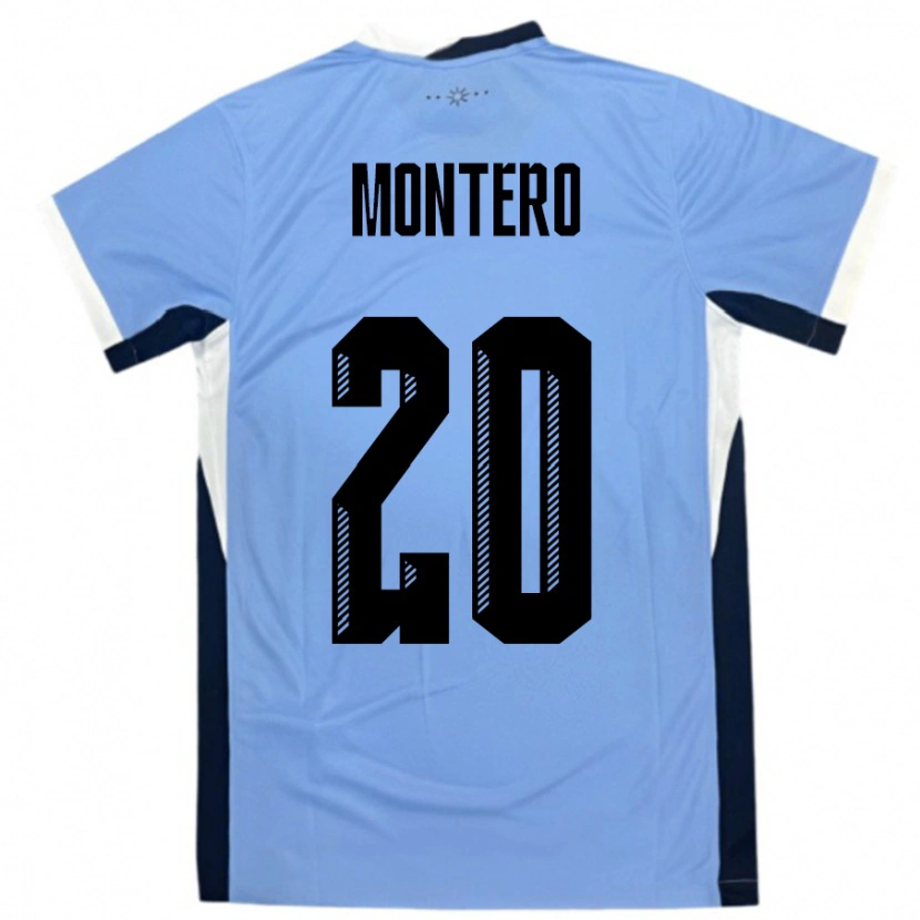 Danxen Mujer Camiseta Uruguay Alfonso Montero #20 Blanco Negro 1ª Equipación 24-26 La Camisa México