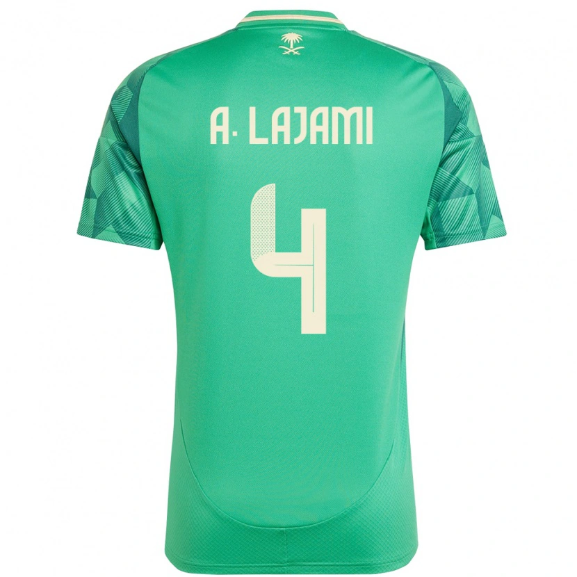 Danxen Mujer Camiseta Arabia Saudita Ali Lajami #4 Verde 1ª Equipación 24-26 La Camisa México