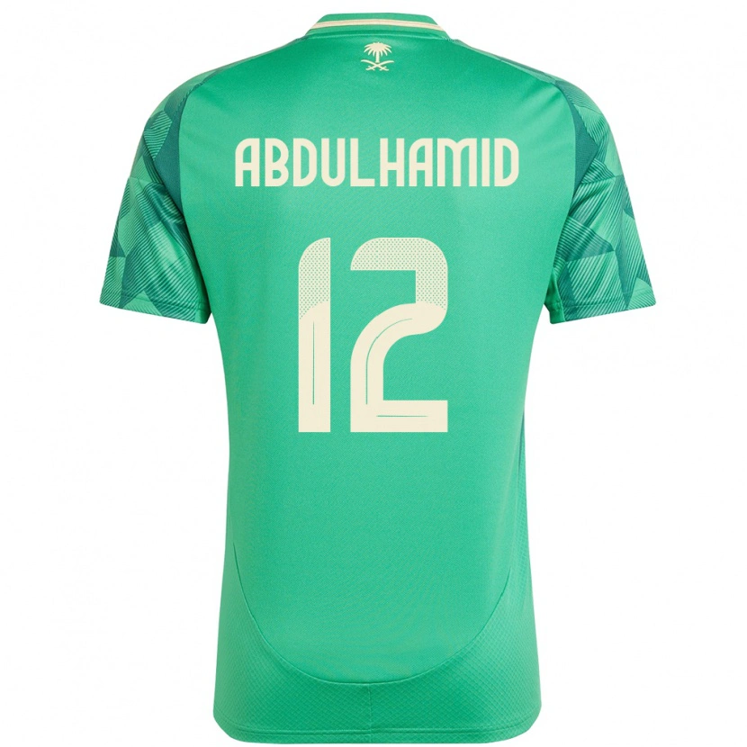 Danxen Mujer Camiseta Arabia Saudita Saud Abdulhamid #12 Verde 1ª Equipación 24-26 La Camisa México