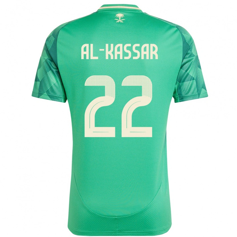 Danxen Mujer Camiseta Arabia Saudita Ahmed Al-Kassar #22 Verde 1ª Equipación 24-26 La Camisa México