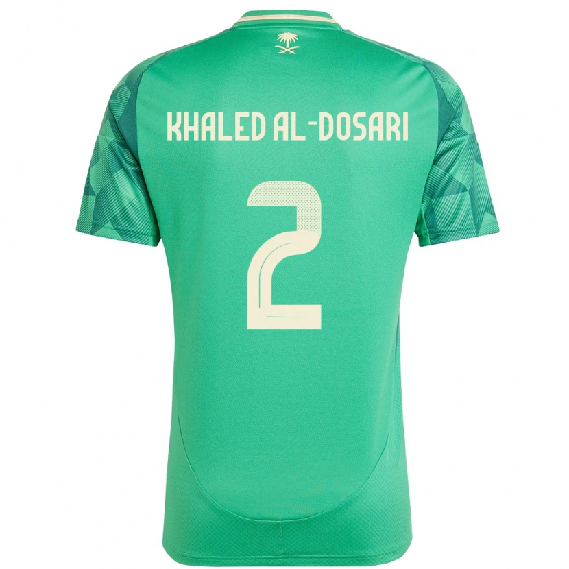 Danxen Mujer Camiseta Arabia Saudita Yazeed Khaled Al-Dosari #2 Verde 1ª Equipación 24-26 La Camisa México
