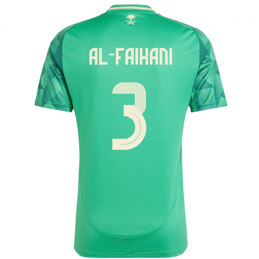 Danxen Mujer Camiseta Arabia Saudita Nasser Al-Faihani #3 Verde 1ª Equipación 24-26 La Camisa México