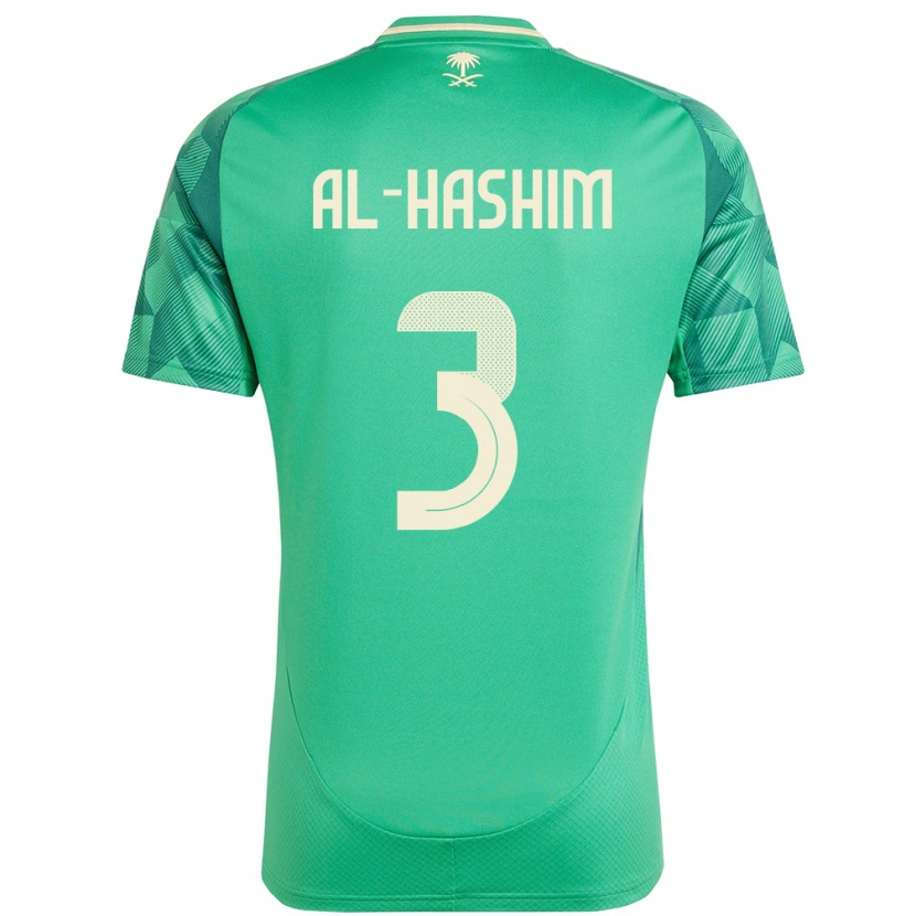 Danxen Mujer Camiseta Arabia Saudita Jawad Al-Hashim #3 Verde 1ª Equipación 24-26 La Camisa México