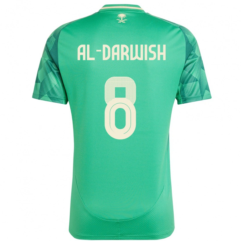 Danxen Mujer Camiseta Arabia Saudita Mohammed Al-Darwish #8 Verde 1ª Equipación 24-26 La Camisa México